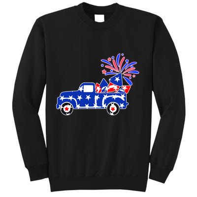 Fourth of July Fireworks Pickup Truck Sweatshirt