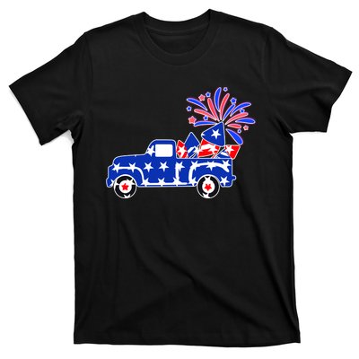 Fourth of July Fireworks Pickup Truck T-Shirt