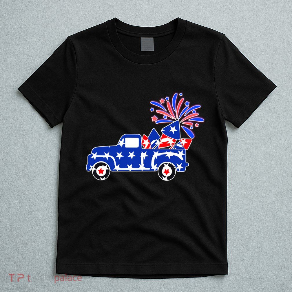 Fourth of July Fireworks Pickup Truck T-Shirt