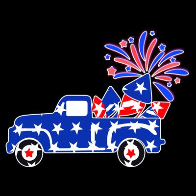 Fourth of July Fireworks Pickup Truck T-Shirt
