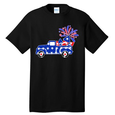 Fourth of July Fireworks Pickup Truck Tall T-Shirt