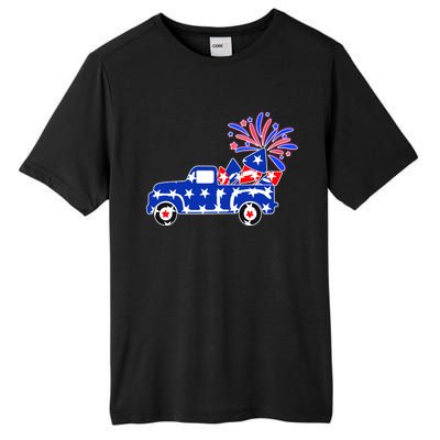 Fourth of July Fireworks Pickup Truck Tall Fusion ChromaSoft Performance T-Shirt