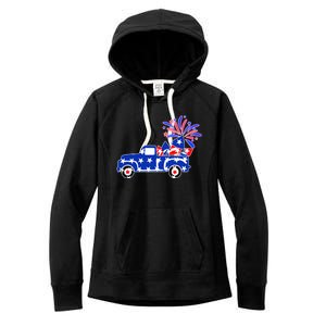 Fourth of July Fireworks Pickup Truck Women's Fleece Hoodie