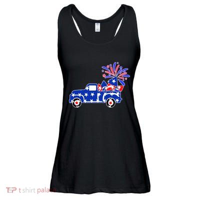 Fourth of July Fireworks Pickup Truck Ladies Essential Flowy Tank