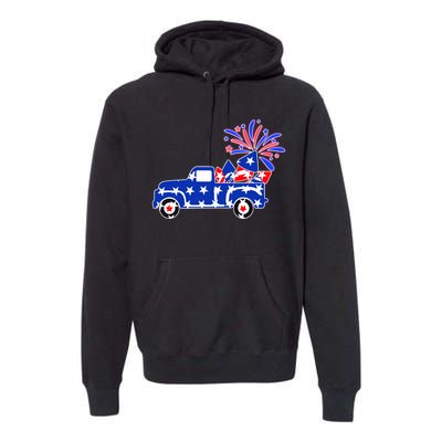 Fourth of July Fireworks Pickup Truck Premium Hoodie