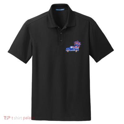 Fourth of July Fireworks Pickup Truck Dry Zone Grid Polo