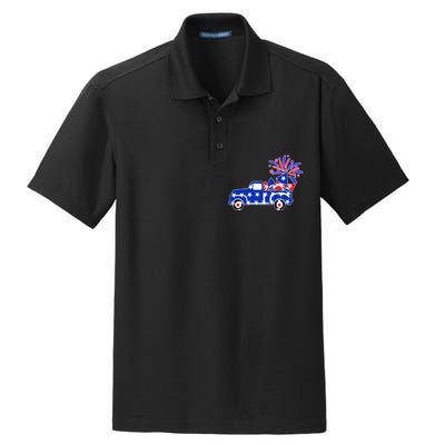 Fourth of July Fireworks Pickup Truck Dry Zone Grid Polo