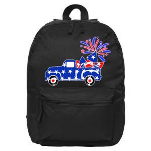 Fourth of July Fireworks Pickup Truck 16 in Basic Backpack