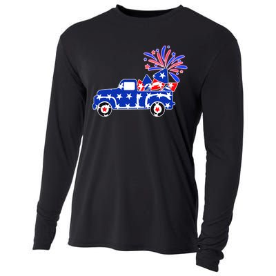 Fourth of July Fireworks Pickup Truck Cooling Performance Long Sleeve Crew