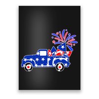 Fourth of July Fireworks Pickup Truck Poster