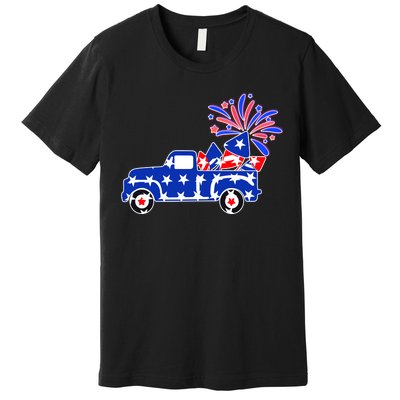 Fourth of July Fireworks Pickup Truck Premium T-Shirt