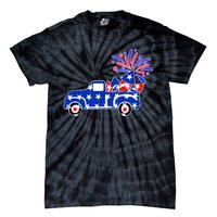 Fourth of July Fireworks Pickup Truck Tie-Dye T-Shirt