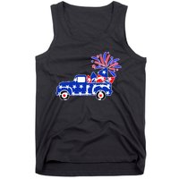 Fourth of July Fireworks Pickup Truck Tank Top