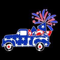 Fourth of July Fireworks Pickup Truck Toddler T-Shirt