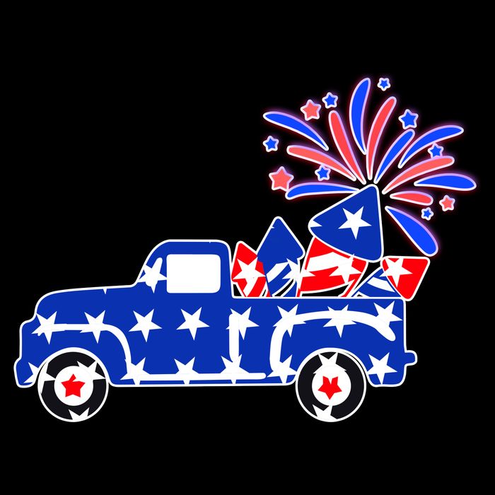 Fourth of July Fireworks Pickup Truck Toddler T-Shirt
