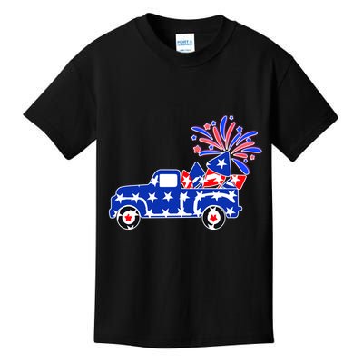 Fourth of July Fireworks Pickup Truck Kids T-Shirt