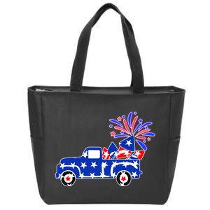 Fourth of July Fireworks Pickup Truck Zip Tote Bag