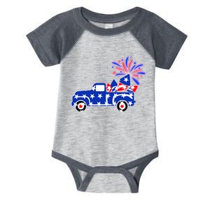 Fourth of July Fireworks Pickup Truck Infant Baby Jersey Bodysuit