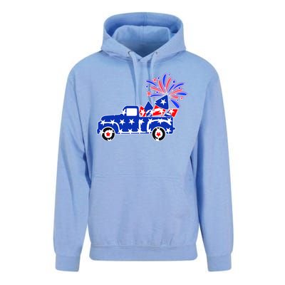 Fourth of July Fireworks Pickup Truck Unisex Surf Hoodie