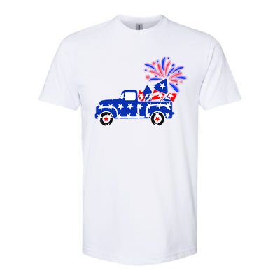 Fourth of July Fireworks Pickup Truck Softstyle CVC T-Shirt