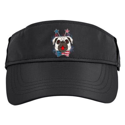 Fourth of July Fireworks Pug Dog Adult Drive Performance Visor