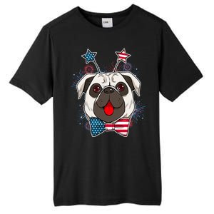 Fourth of July Fireworks Pug Dog Tall Fusion ChromaSoft Performance T-Shirt