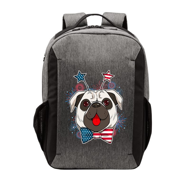 Fourth of July Fireworks Pug Dog Vector Backpack