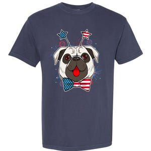 Fourth of July Fireworks Pug Dog Garment-Dyed Heavyweight T-Shirt