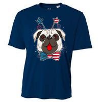 Fourth of July Fireworks Pug Dog Cooling Performance Crew T-Shirt