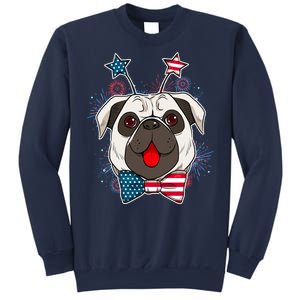 Fourth of July Fireworks Pug Dog Sweatshirt