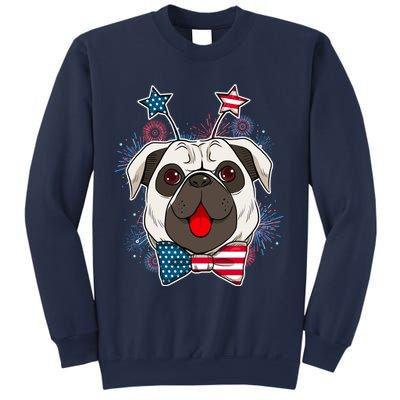 Fourth of July Fireworks Pug Dog Sweatshirt