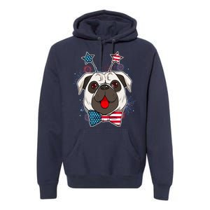 Fourth of July Fireworks Pug Dog Premium Hoodie