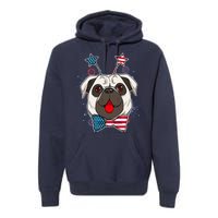 Fourth of July Fireworks Pug Dog Premium Hoodie