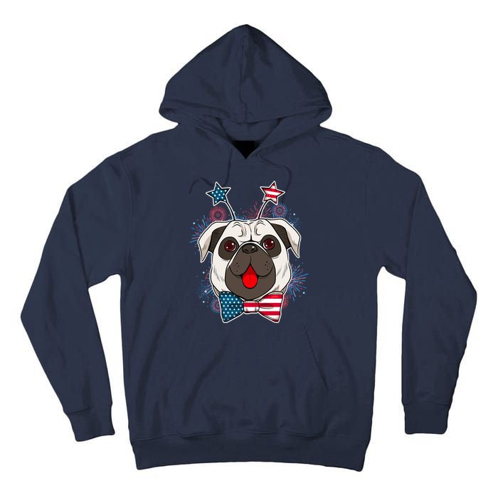 Fourth of July Fireworks Pug Dog Tall Hoodie