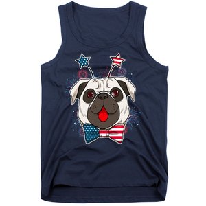 Fourth of July Fireworks Pug Dog Tank Top