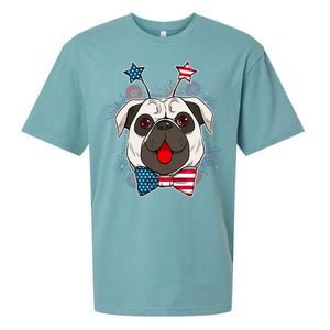 Fourth of July Fireworks Pug Dog Sueded Cloud Jersey T-Shirt