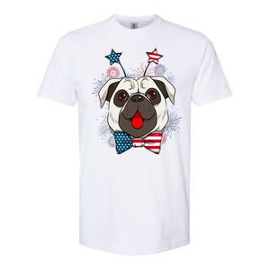 Fourth of July Fireworks Pug Dog Softstyle CVC T-Shirt