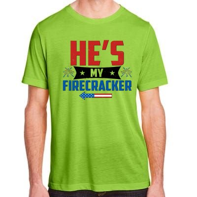 Fourth of July He's My Firecracker Matching Shirt Adult ChromaSoft Performance T-Shirt