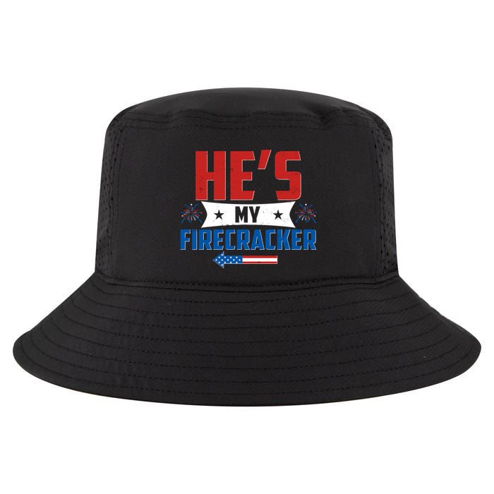 Fourth of July He's My Firecracker Matching Shirt Cool Comfort Performance Bucket Hat