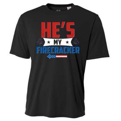 Fourth of July He's My Firecracker Matching Shirt Cooling Performance Crew T-Shirt