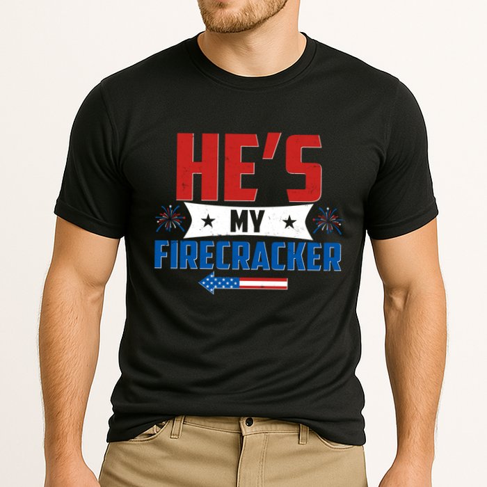 Fourth of July He's My Firecracker Matching Shirt Performance Shirt