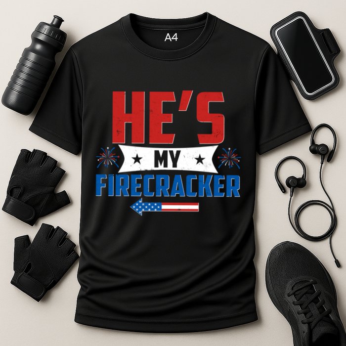 Fourth of July He's My Firecracker Matching Shirt Performance Shirt