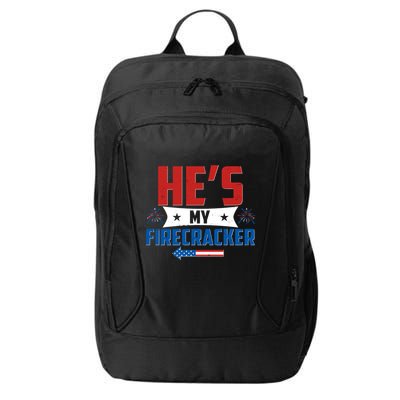 Fourth of July He's My Firecracker Matching Shirt City Backpack