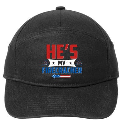Fourth of July He's My Firecracker Matching Shirt 7-Panel Snapback Hat