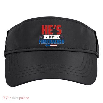 Fourth of July He's My Firecracker Matching Shirt Adult Drive Performance Visor