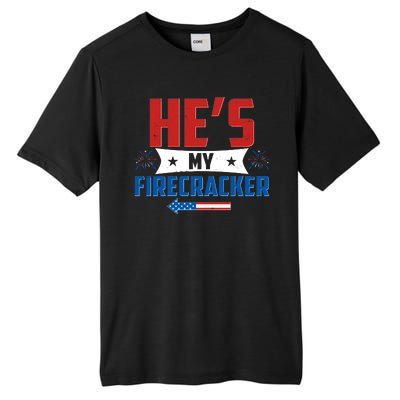 Fourth of July He's My Firecracker Matching Shirt Tall Fusion ChromaSoft Performance T-Shirt