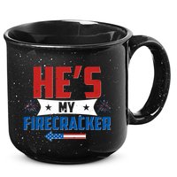Fourth of July He's My Firecracker Matching Shirt 15oz Campfire Ceramic Mug