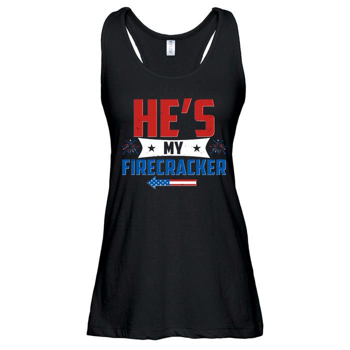 Fourth of July He's My Firecracker Matching Shirt Ladies Essential Flowy Tank