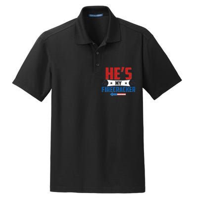 Fourth of July He's My Firecracker Matching Shirt Dry Zone Grid Polo