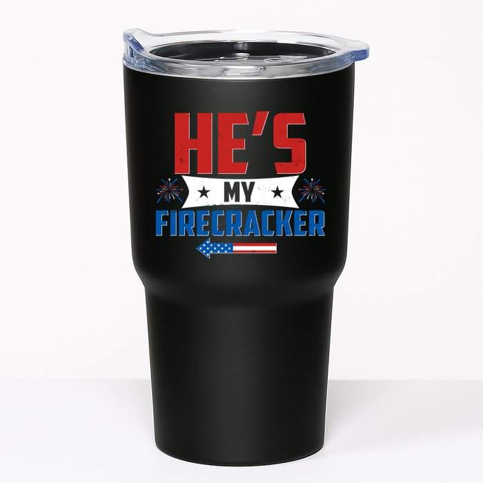 Fourth of July He's My Firecracker Matching Shirt Tumbler